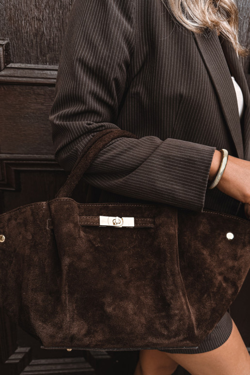 Bag Made of Natural Suede Chocolate Fiorenza Bag Made of Natural Suede Chocolate Fiorenza