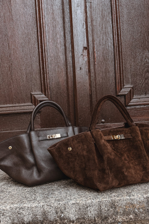 Bag Made of Natural Suede Chocolate Fiorenza Bag Made of Natural Suede Chocolate Fiorenza