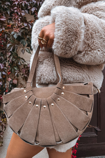 Bag Made of Natural Suede Beige Tialine