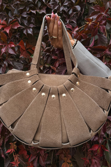 Bag Made of Natural Suede Beige Tialine 2