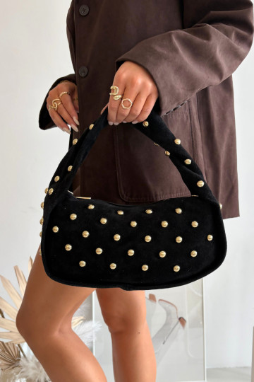 Handbag Made Of Natural Suede With Embellishment Black Julisse 2