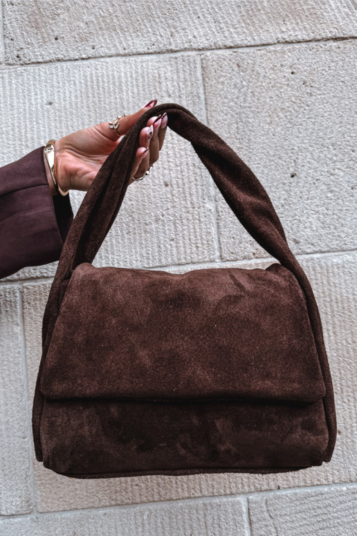 Leather Suede Bag Chocolate Monelle Leather Suede Bag Chocolate Monelle