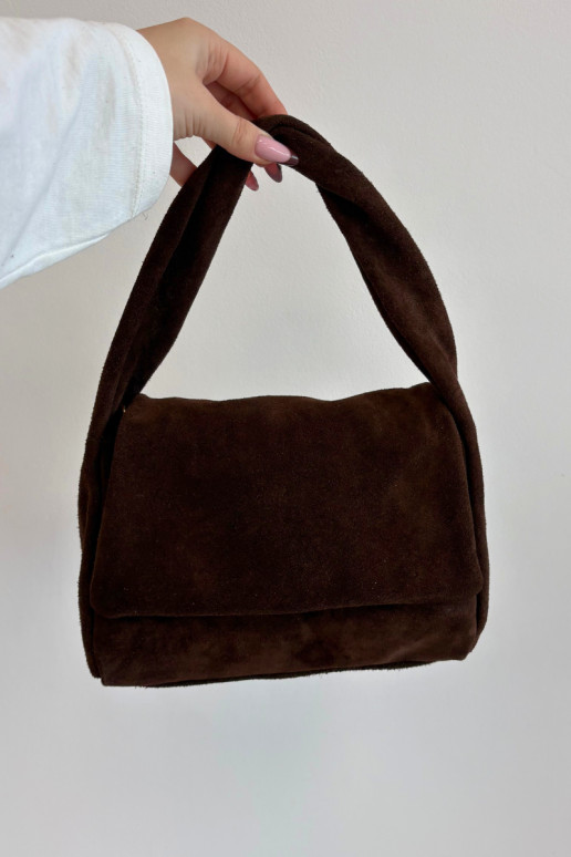 Leather Suede Bag Chocolate Monelle Leather Suede Bag Chocolate Monelle