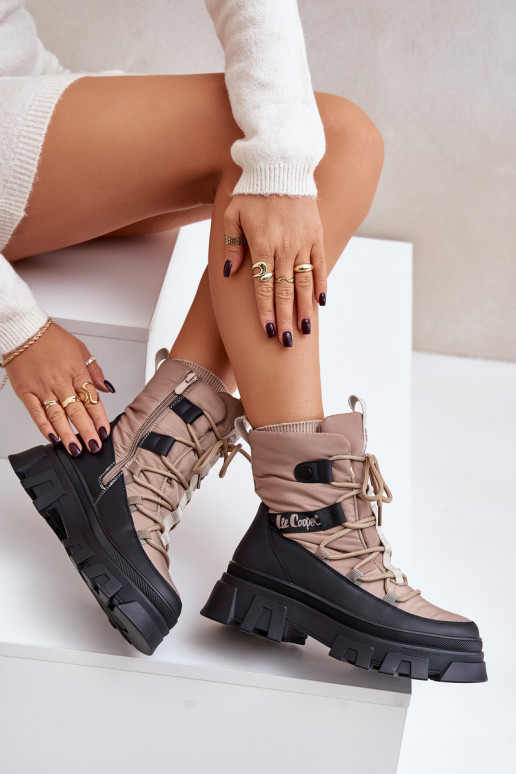 Women's Snow Boots With Zipper Lee Cooper LCJ-24-47-3143 Beige Women's Snow Boots With Zipper Lee Cooper LCJ-24-47-3143 Beige