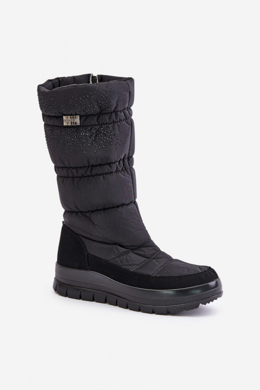 Women's Snow Boots With Decoration Black Progress PROGJ-24-147 Women's Snow Boots With Decoration Black Progress PROGJ-24-147