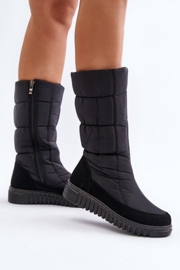 Women's Snow Boots with Zipper Progress PROGJ-24-144 Black 2