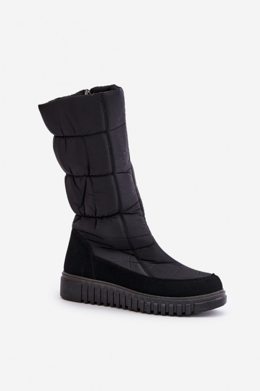 Women's Snow Boots with Zipper Progress PROGJ-24-144 Black Women's Snow Boots with Zipper Progress PROGJ-24-144 Black