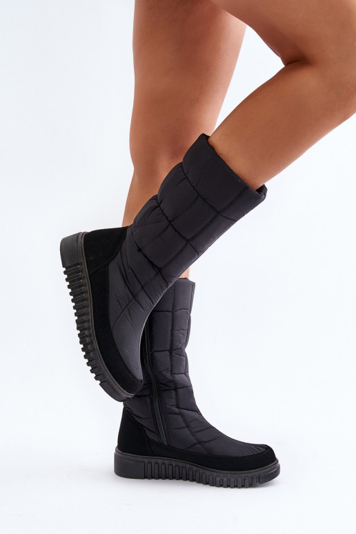 Women's Snow Boots with Zipper Progress PROGJ-24-144 Black Women's Snow Boots with Zipper Progress PROGJ-24-144 Black
