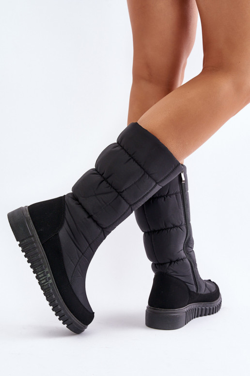 Women's Snow Boots with Zipper Progress PROGJ-24-144 Black Women's Snow Boots with Zipper Progress PROGJ-24-144 Black
