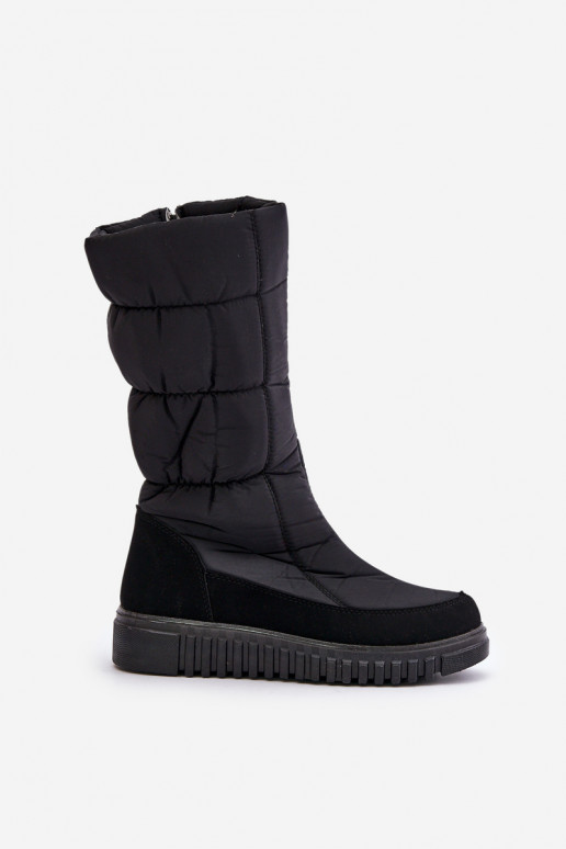 Women's Snow Boots with Zipper Progress PROGJ-24-144 Black Women's Snow Boots with Zipper Progress PROGJ-24-144 Black