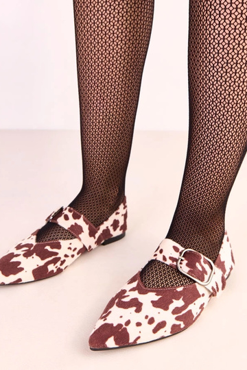 Brązowe baleriny w krowie...