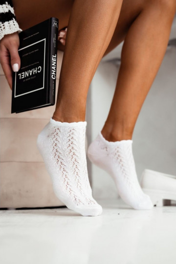 Women's Ankle Socks Lace White