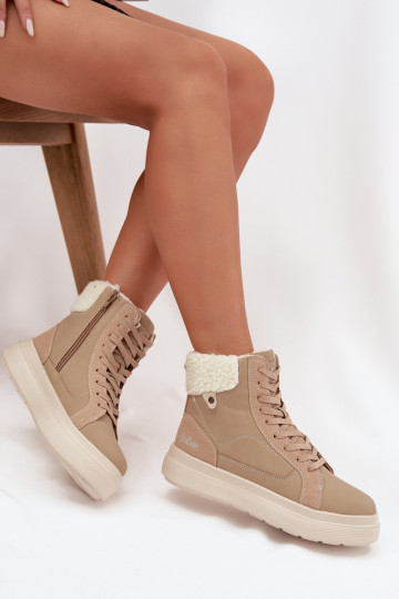 Buty Zimowe DamskiewithKożuszkiem Lee Cooper LCJ-25-01-3736 Beżowe