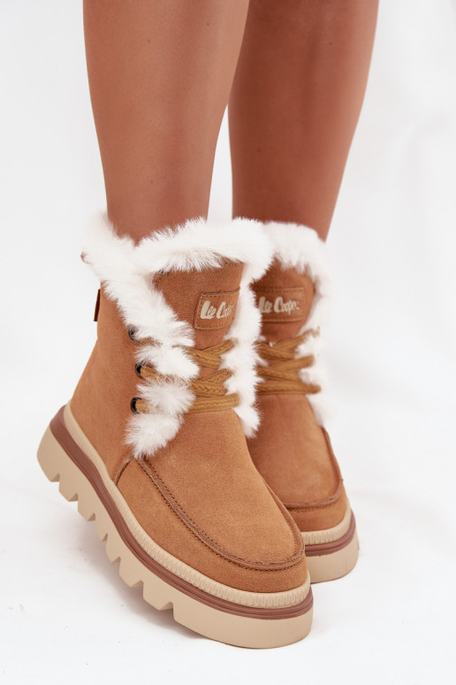 Śniegowce DamskiewithNaturalnego Zamszu Lee Cooper LCJ-25-01-3738 Camel