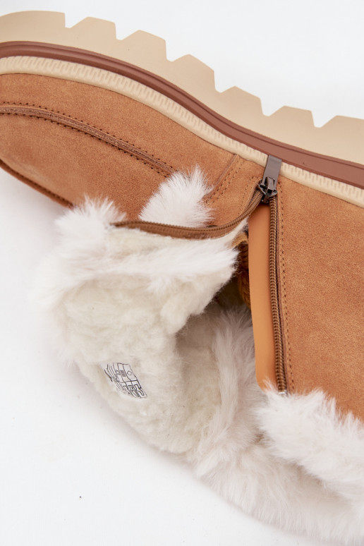 Śniegowce DamskiewithNaturalnego Zamszu Lee Cooper LCJ-25-01-3738 Camel