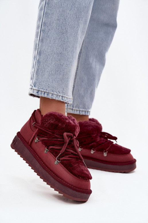 Low Snow Boots with Fur D.Franklin DFSH370011 Burgundy Low Snow Boots with Fur D.Franklin DFSH370011 Burgundy