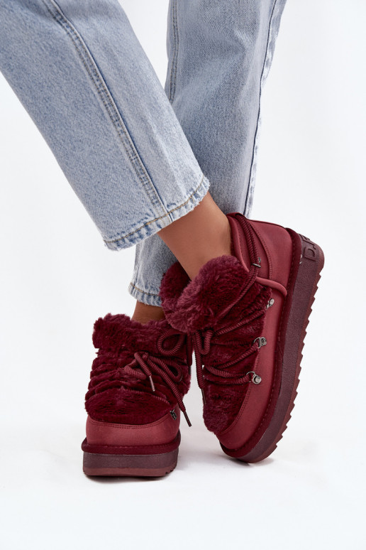 Low Snow Boots with Fur D.Franklin DFSH370011 Burgundy Low Snow Boots with Fur D.Franklin DFSH370011 Burgundy