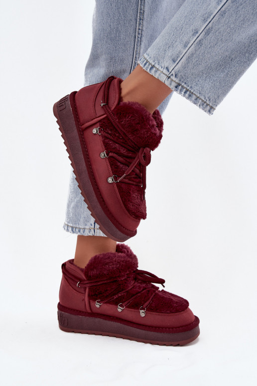 Low Snow Boots with Fur D.Franklin DFSH370011 Burgundy Low Snow Boots with Fur D.Franklin DFSH370011 Burgundy