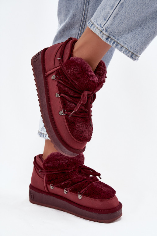 Low Snow Boots with Fur D.Franklin DFSH370011 Burgundy Low Snow Boots with Fur D.Franklin DFSH370011 Burgundy
