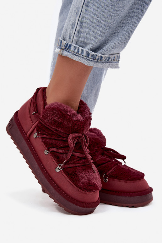 Low Snow Boots with Fur D.Franklin DFSH370011 Burgundy Low Snow Boots with Fur D.Franklin DFSH370011 Burgundy