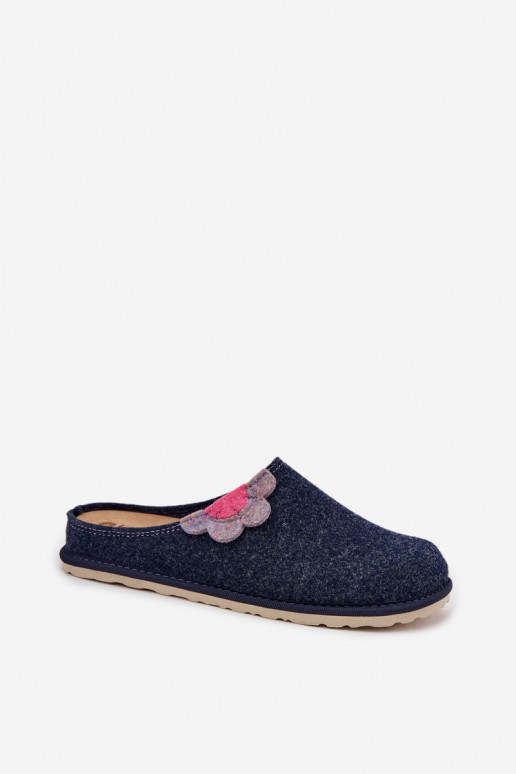 Women's slippers with flower Inblu CS000043 navy blue Women's slippers with flower Inblu CS000043 navy blue