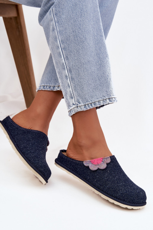 Women's slippers with flower Inblu CS000043 navy blue Women's slippers with flower Inblu CS000043 navy blue