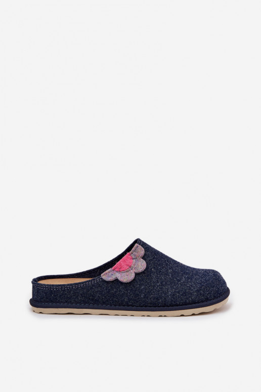 Women's slippers with flower Inblu CS000043 navy blue Women's slippers with flower Inblu CS000043 navy blue