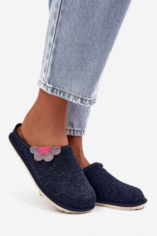 Women's slippers with flower Inblu CS000043 navy blue Women's slippers with flower Inblu CS000043 navy blue