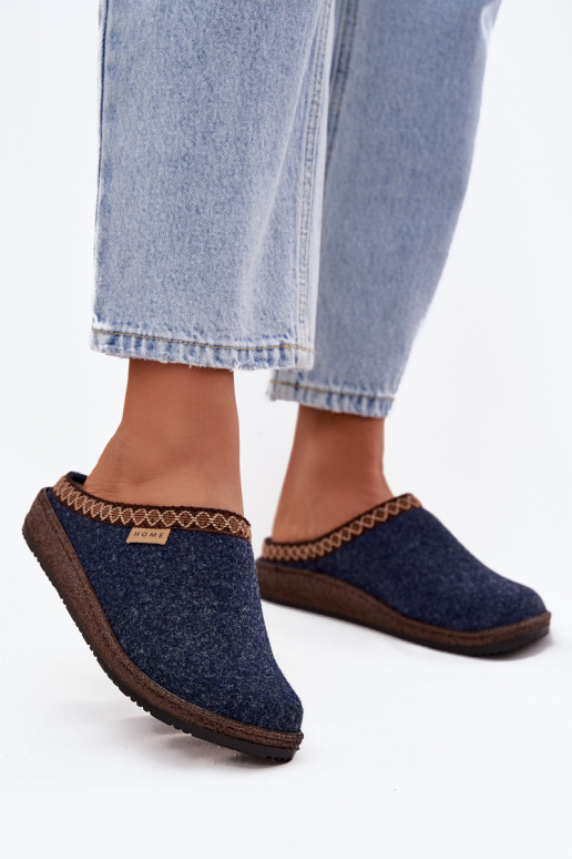 Women's slippers with embroidery Inblu NL000009 navy blue Women's slippers with embroidery Inblu NL000009 navy blue