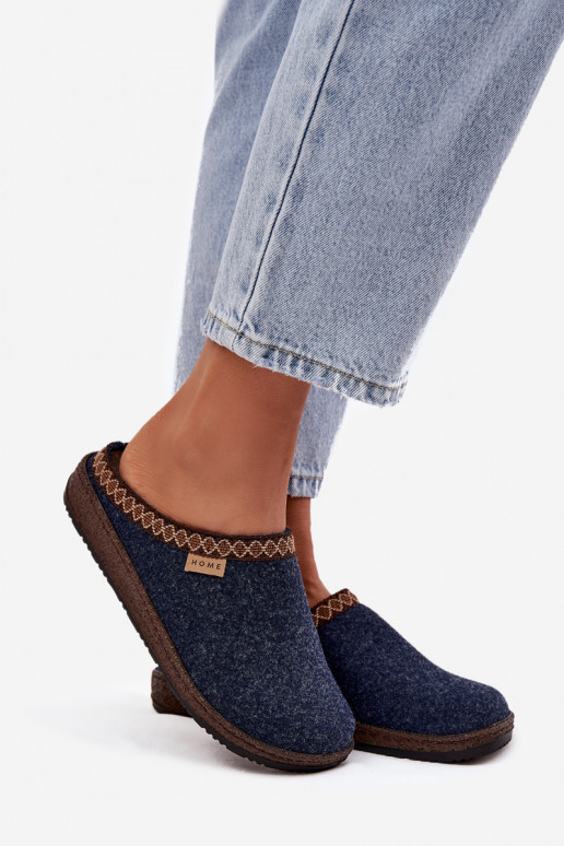 Women's slippers with embroidery Inblu NL000009 navy blue Women's slippers with embroidery Inblu NL000009 navy blue
