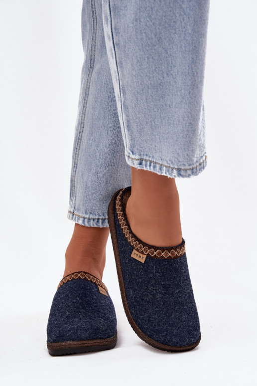 Women's slippers with embroidery Inblu NL000009 navy blue Women's slippers with embroidery Inblu NL000009 navy blue