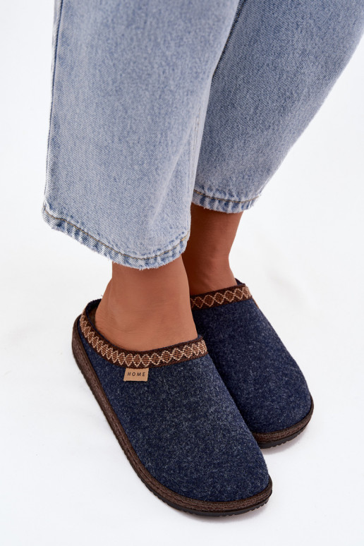 Women's slippers with embroidery Inblu NL000009 navy blue Women's slippers with embroidery Inblu NL000009 navy blue