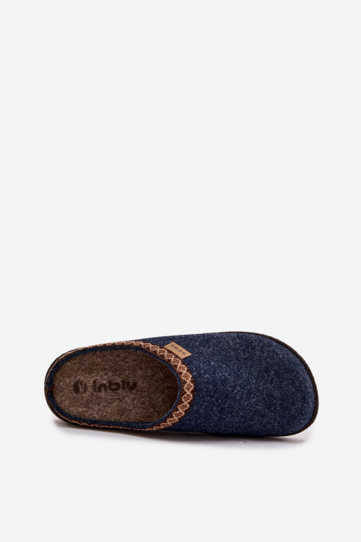 Women's slippers with embroidery Inblu NL000009 navy blue Women's slippers with embroidery Inblu NL000009 navy blue
