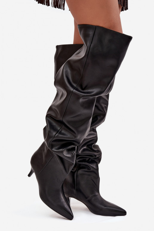 Slip-on Women's High Heel Boots Black Ysolienne Slip-on Women's High Heel Boots Black Ysolienne