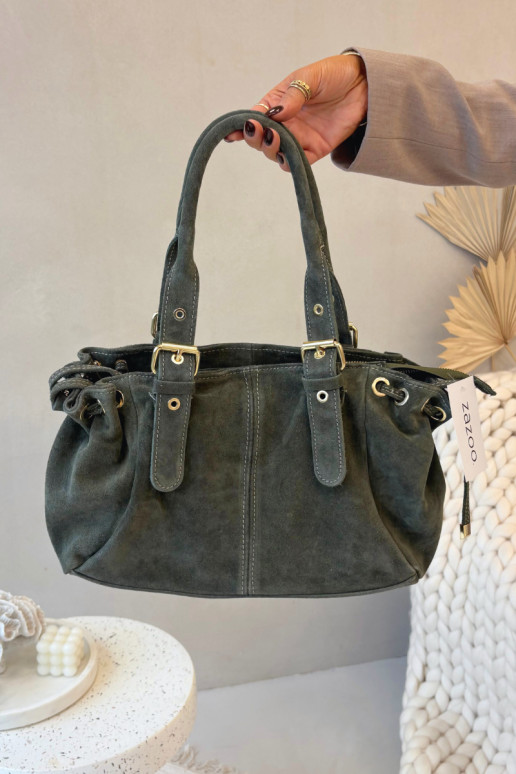 Bag Made of Natural Suede Olive Danira Bag Made of Natural Suede Olive Danira