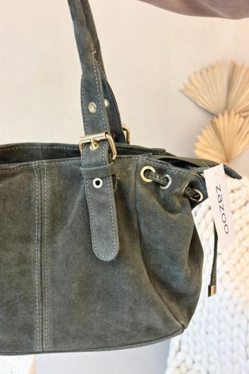 Bag Made of Natural Suede Olive Danira 2