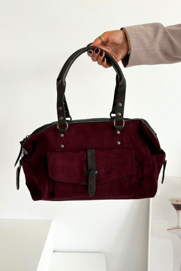 Bag Made Of Eco Suede Burgundy Gressa