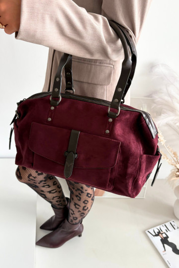 Bag Made Of Eco Suede Burgundy Gressa 2
