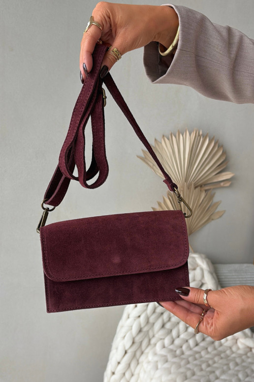 Bag From Natural Suede Burgundy Mirine Bag From Natural Suede Burgundy Mirine