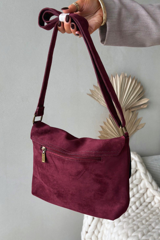 Messenger Bag Made of Eco Suede Bordeaux Carenza Messenger Bag Made of Eco Suede Bordeaux Carenza