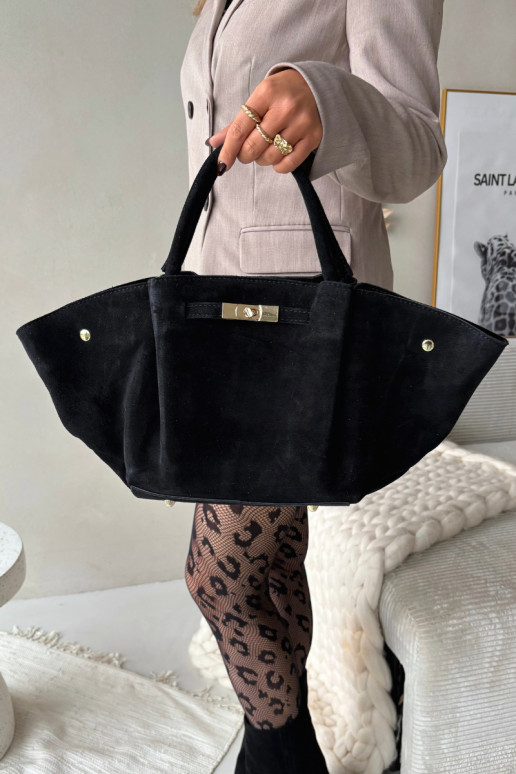 Bag From Natural Suede Black Fiorenza Bag From Natural Suede Black Fiorenza