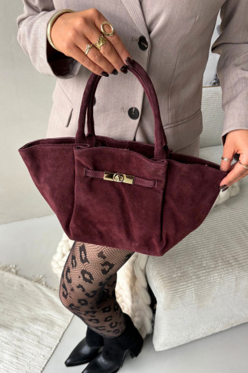 Leather Suede Bag Burgundy Orselle 2