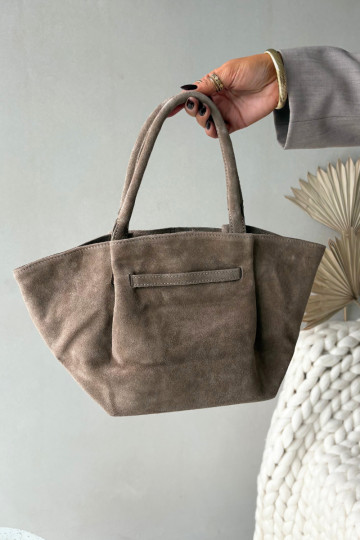 Leather Suede Bag Beige Orselle 2
