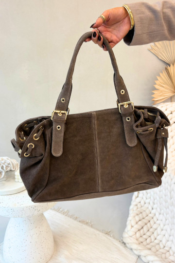 Leather Suede Bag Beige Ilienne