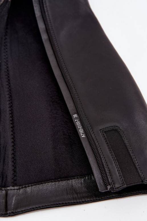 Leather lined women's boots on heel Maciejka A7165-01 Black Leather lined women's boots on heel Maciejka A7165-01 Black