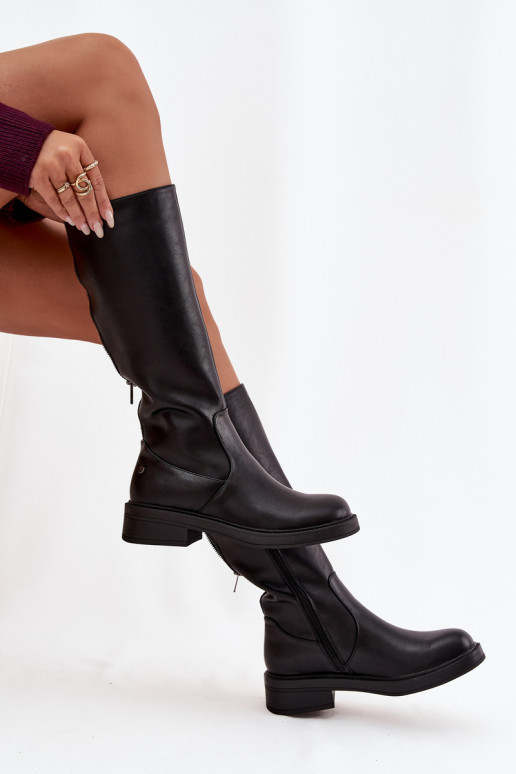 Leather Women's Boots Lined Maciejka A7164-01 Black Leather Women's Boots Lined Maciejka A7164-01 Black