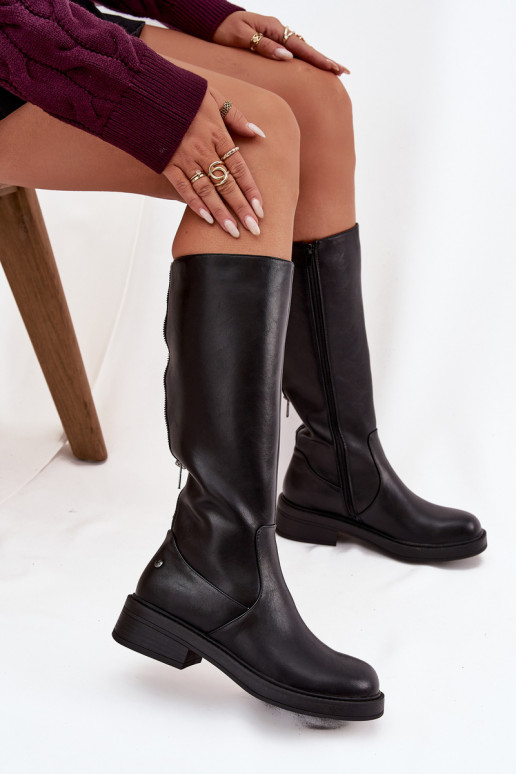 Leather Women's Boots Lined Maciejka A7164-01 Black Leather Women's Boots Lined Maciejka A7164-01 Black