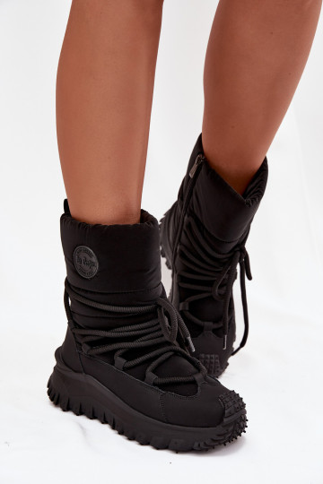 Leather Snow Boots on Platform Lee Cooper LCJ-25-12-3660 Black