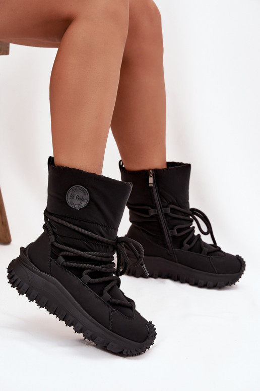 Leather Snow Boots on Platform Lee Cooper LCJ-25-12-3660 Black Leather Snow Boots on Platform Lee Cooper LCJ-25-12-3660 Black