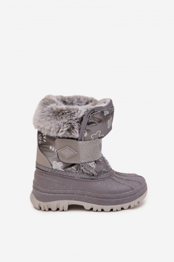 Dziecięce ŚniegowcewithFuterkiem Na Rzep Lee Cooper LCJ-25-10-3788 Szare 2